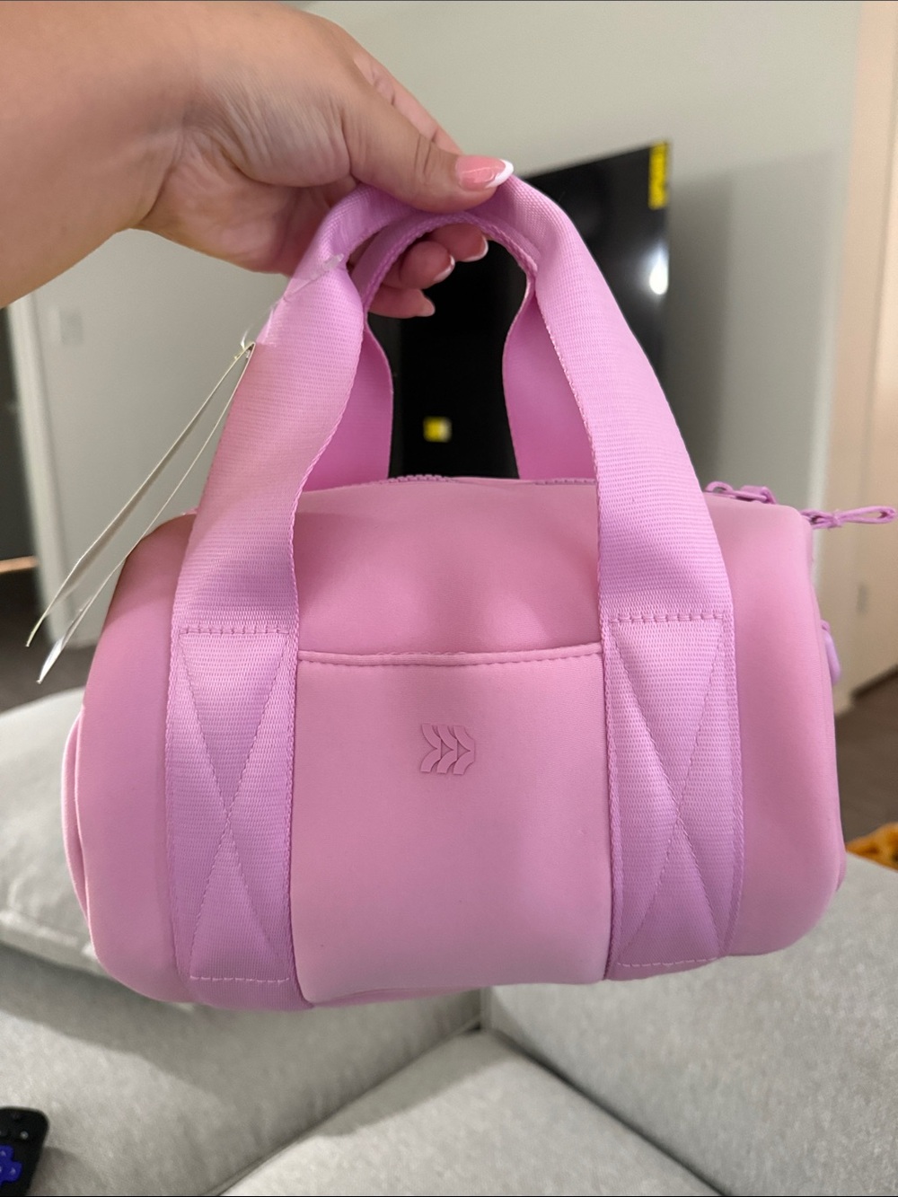 all in motion Pink Mini Barrel Tote 9 inch x6.5 inch